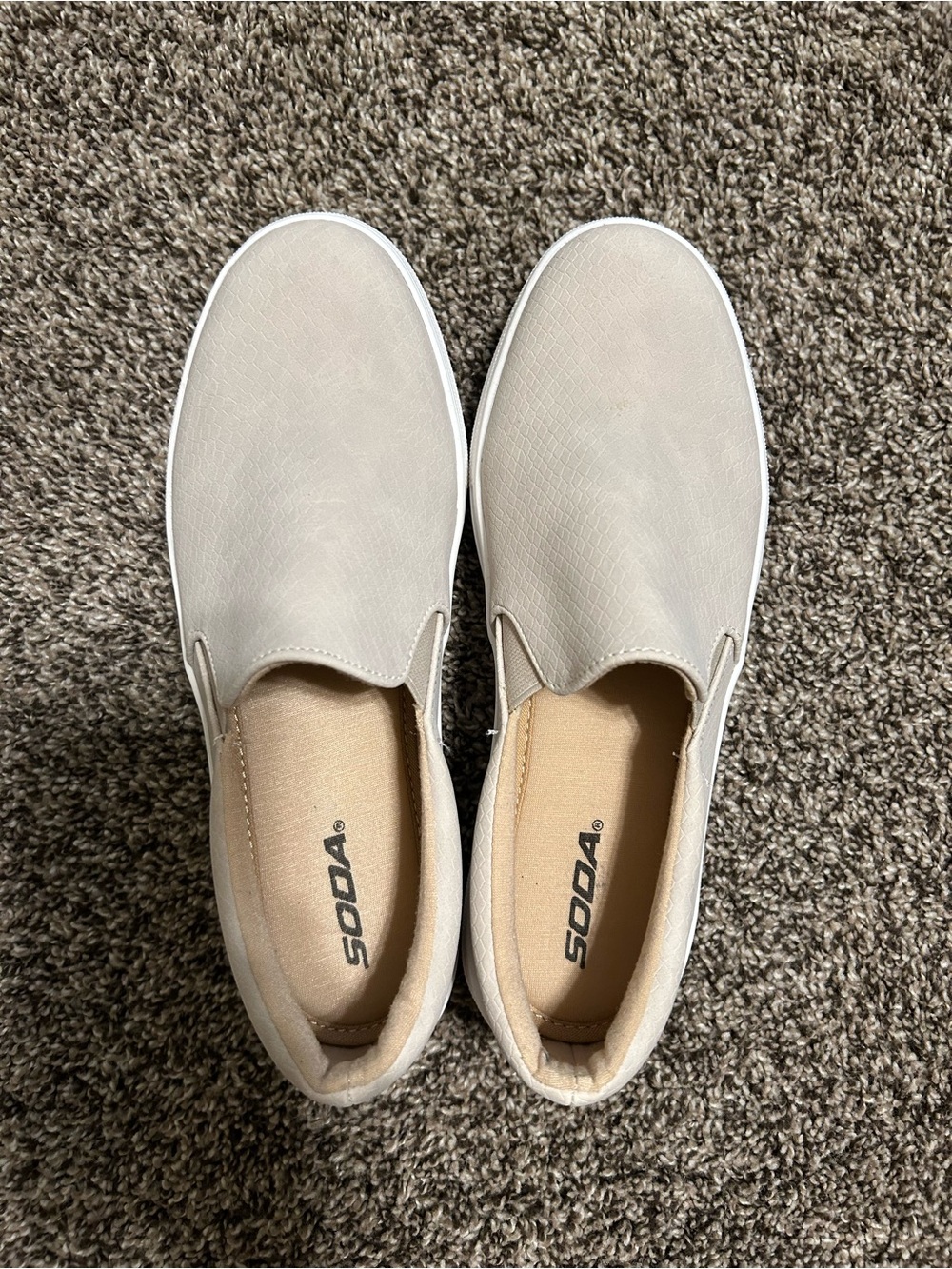 Soda Women’s Slip-On Casual Shoes in Light Beige